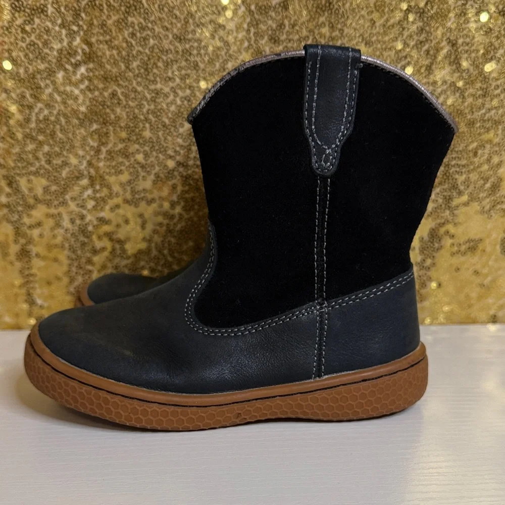 Livie & Luca Black Boots with Brown Sole